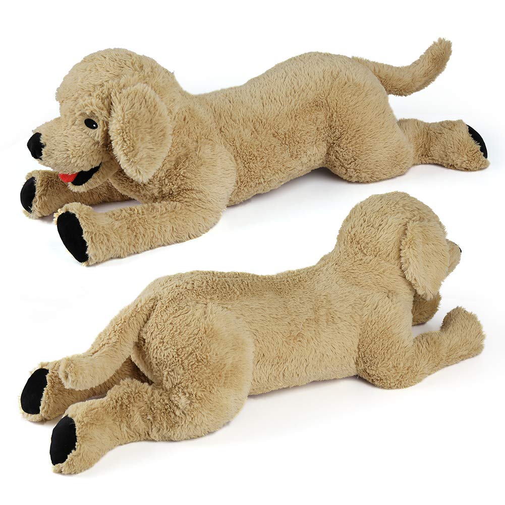 LotFancy Dog Stuffed Animals, 26'' Cuddly Golden Retriever Stuffed Animals, Dog Plush Toy, Large Stuffed Dogs for Birthday, Beige