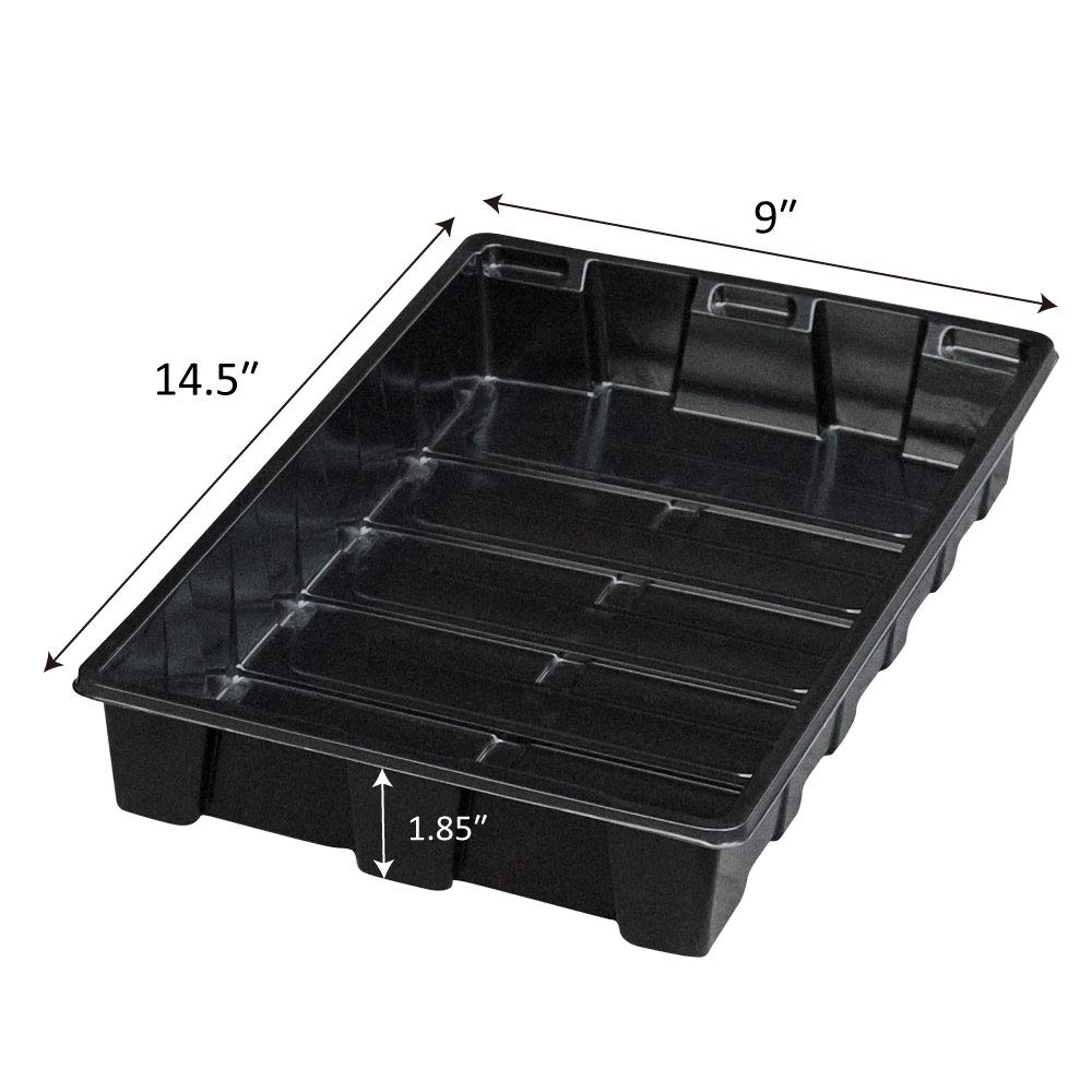 Gardzen 10 Pack Seed Trays, Reusable Plant Grow Trays, Ideal for Seed Starting, Microgreens, Indoor Gardening, and Greenhouse Plant Nurseries - No Drain Holes, 14.5"x9"