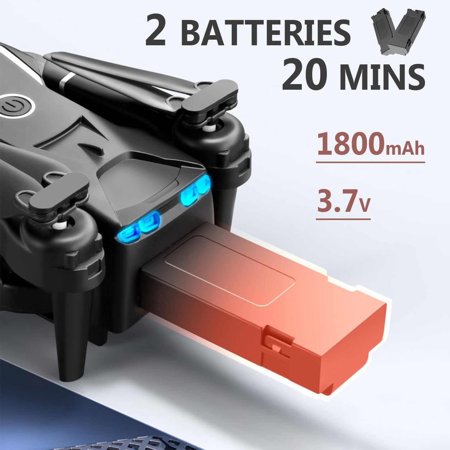 FLYVISTA Cool Mini Drone with Camera for Kids Adults Beginners, 1080P FPV Camera Remote Control Drone for Kids with 2 Batteries, One-Click Take Off/Landing, Altitude Hold, Headless Mode, 360° Flips, 3-Gear Speeds , Emergency Stop, Toys Gifts for Adults Be
