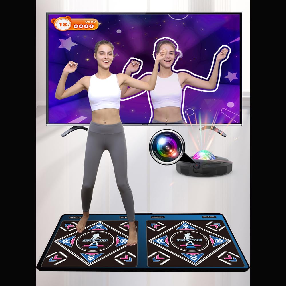 WuZhuangYuan HDMI Musical Electronic Dance mat with a Camera,Including 1000 Games,a 64G Large Memory Card,81 Music Videos,650 Songs,for Single/Double Users, a Luxurious Gift for Girls and Boys