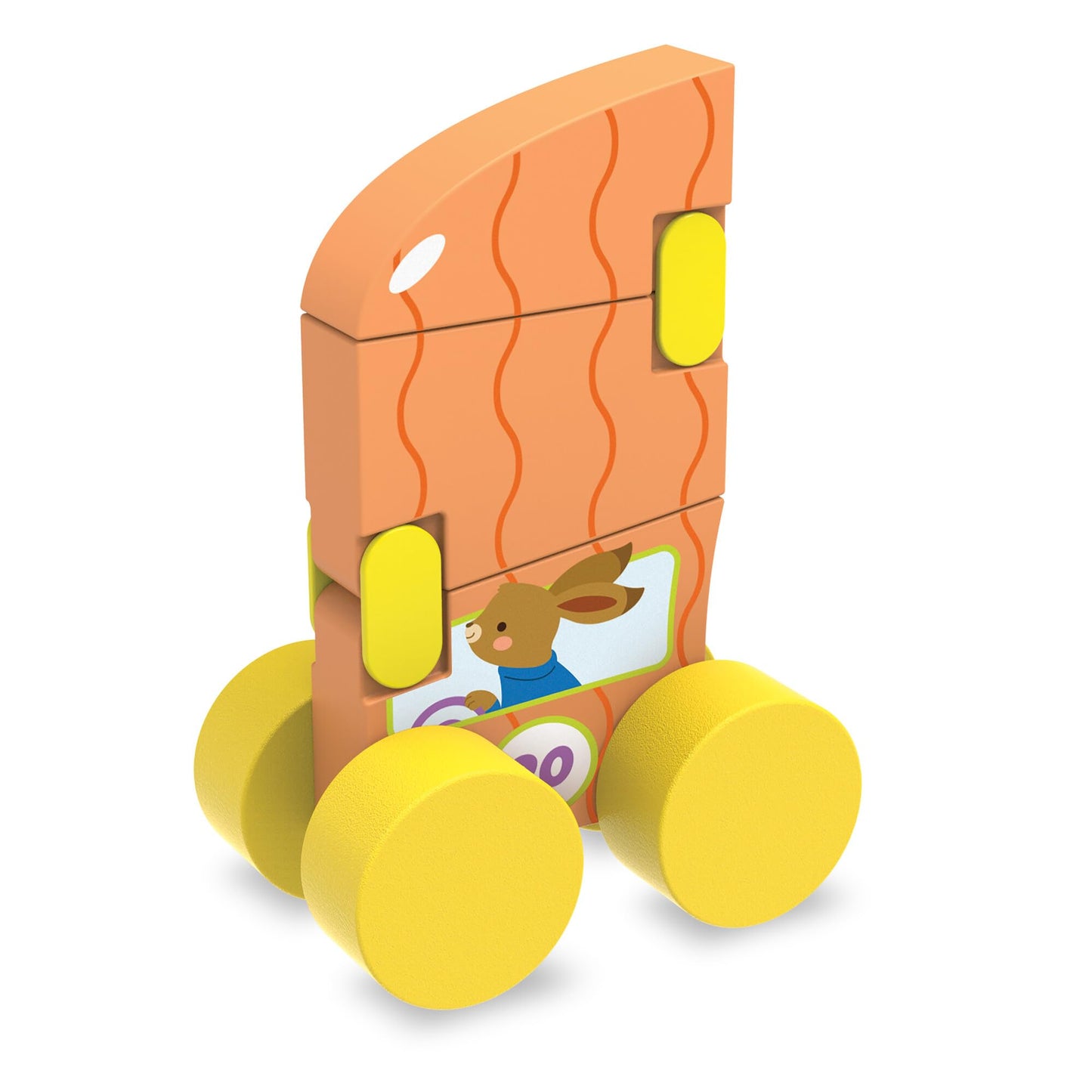 MindWare Konvertibles Transforming Wooden Cars – 2‑Piece Flip‑&‑Change Vehicle Set with Carry‑Along Box That Becomes 3‑D Road Scene, Toddler Toy for Ages 18 Months +