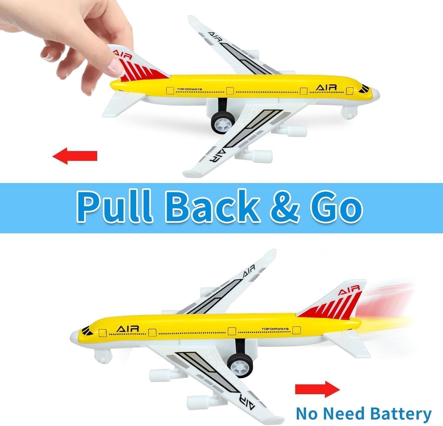 Tcvents Airplane Toys, Metal Plane Pull Back Airplane Toys for 3 4 5 6 7 Years Old Boys Girls, Die Cast Aircraft Plane Models, Kids' Play Vehicles Aeroplane Airplanes for Kids Birthday Gift