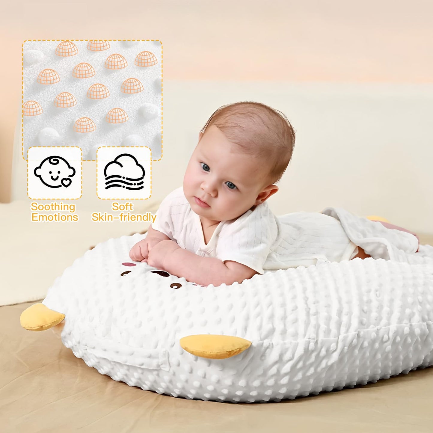 ZIXNEXKOO 2026 Baby Lounger for Newborn, Baby Lounger for Home and Travel, DIY Breathable Soft Cotton Infant Lounger, Newborn Babies Essentials Gifts