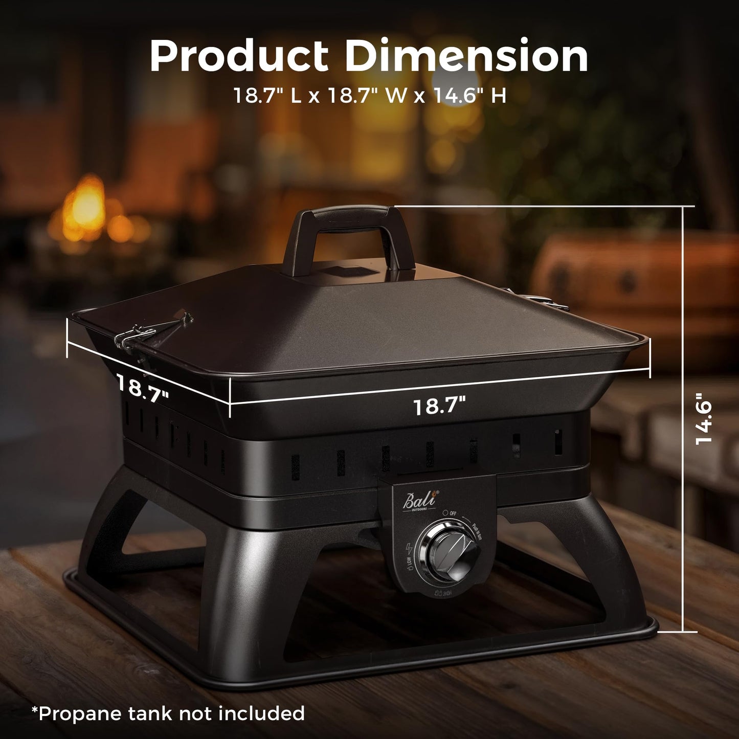 BALI OUTDOORS Propane Fire Pit Perfect for Camping Outdoor Fire Pit for Portable Firepits for Outside Outdoor Patio
