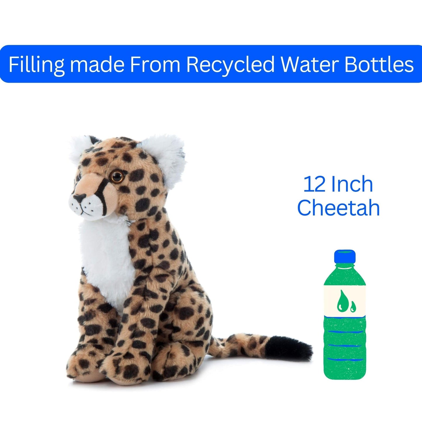 The Petting Zoo Cheetah Stuffed Animal, Gifts for Kids, Wild Onez Zoo Animals, Cheetah Plush Toy 12 inches