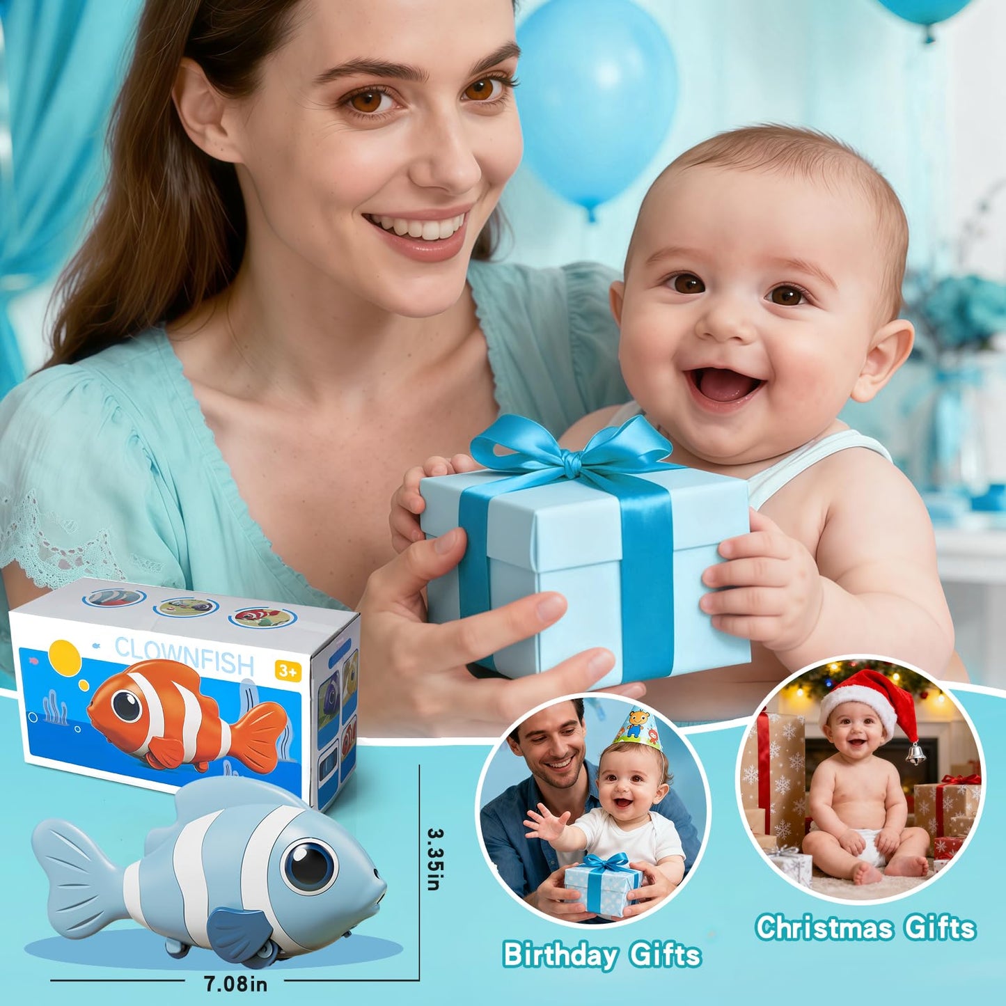 Gzsbaby Musical Baby Toy -Crawling Toy Sensory Tummy Time Toys for Boy Girl, Light-up Walking Dancing Moving Toys Learning Development Infant Toddler Birthday Gifts (Blue)