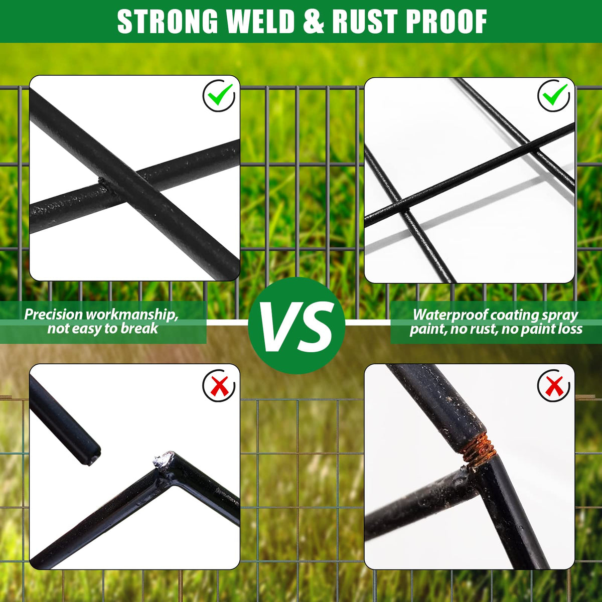 30 Pack Decorative Garden Fence Total 32.5ft (L) x 24in High 1.44" Gap Metal Wire Rustproof Small Animal Barrier Fence Easy Assembly Patio Yard Seedlings Protection Fencing Border Black