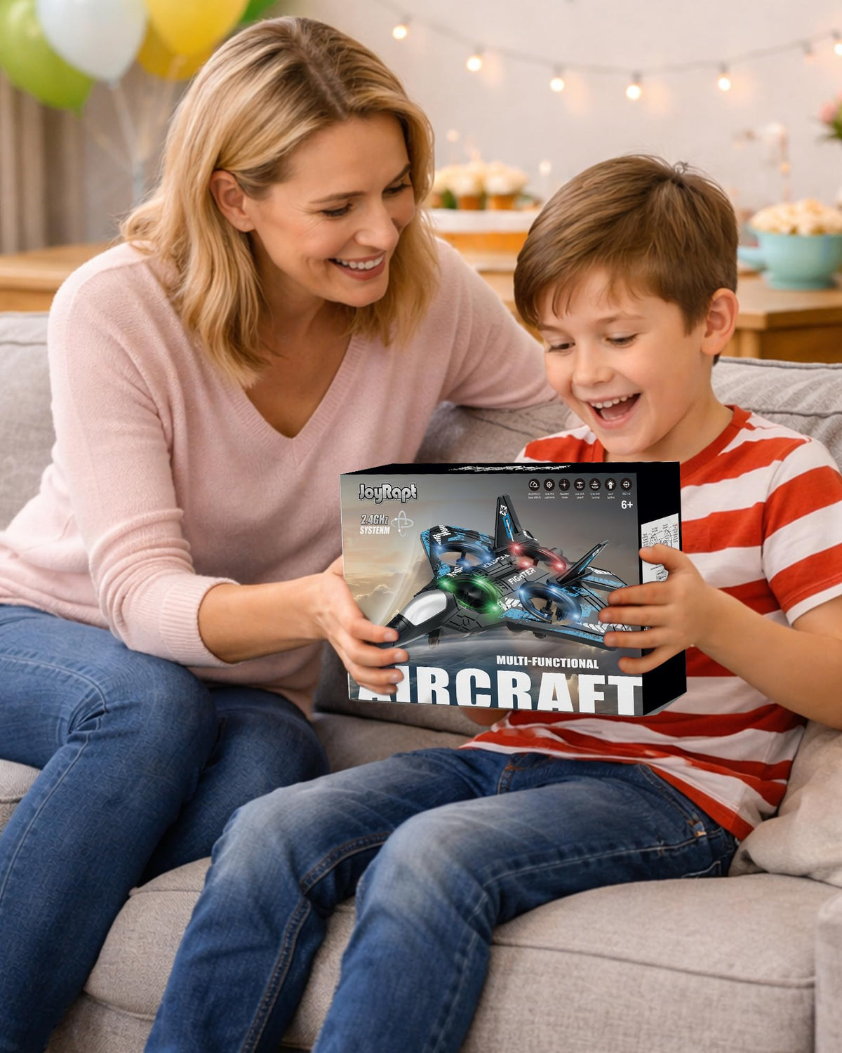 JoyRapt Drones for Kids Form RC Plane, Remote Control Airplane, Aircrafts Toys for Boys and Girls, Jet Helicopter Drones with LED Lights 360° Flip, Gifts for 6 8 10 Year Old Boys 2 Rechargeable Batteries