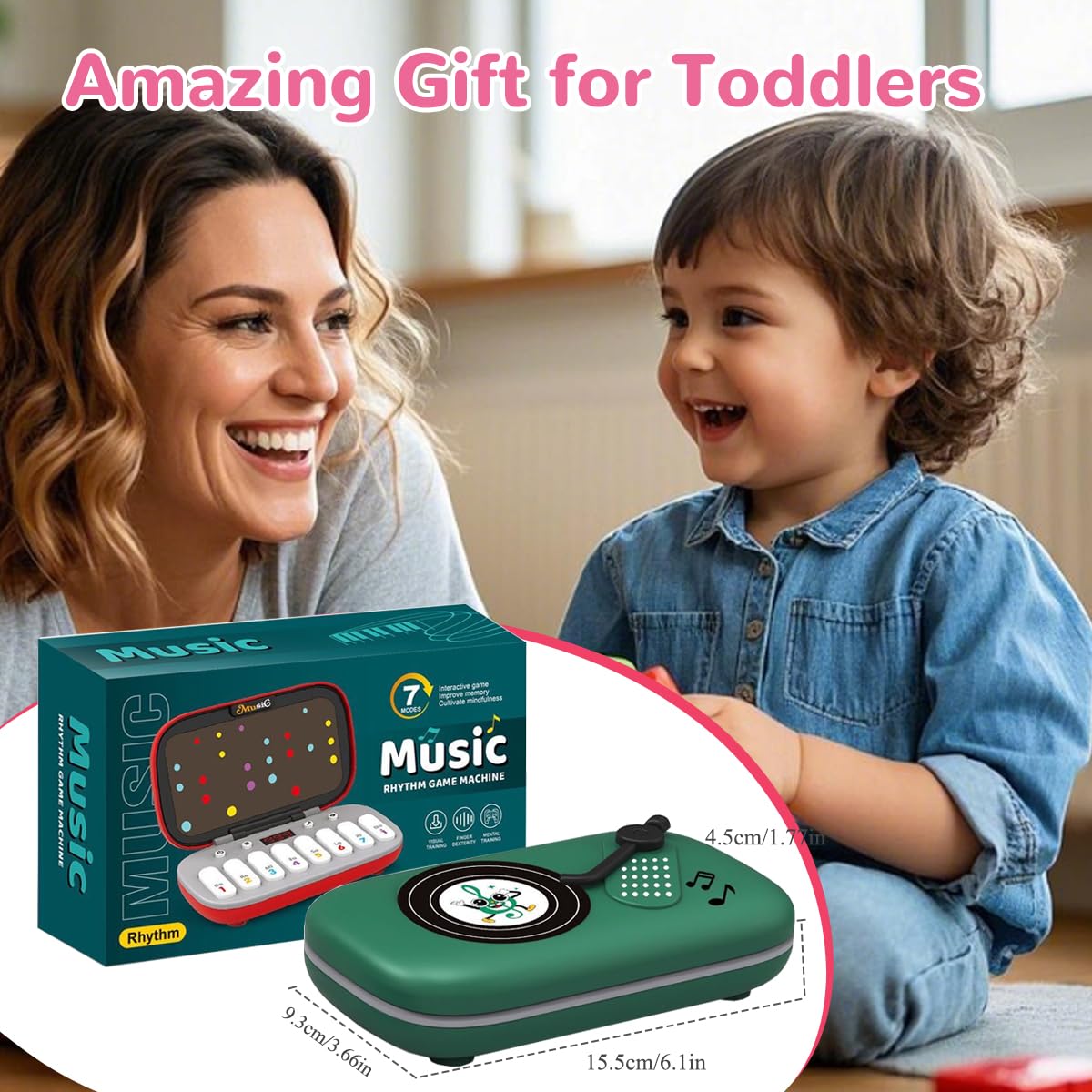 Kids Mini Piano Toy, BPA-Free Light Up Keyboard, Portable Travel Learning Toys for Toddlers, Music Interactive Birthday Gift for 3 4 5 6 Year Old Boys Girls Children (Green)