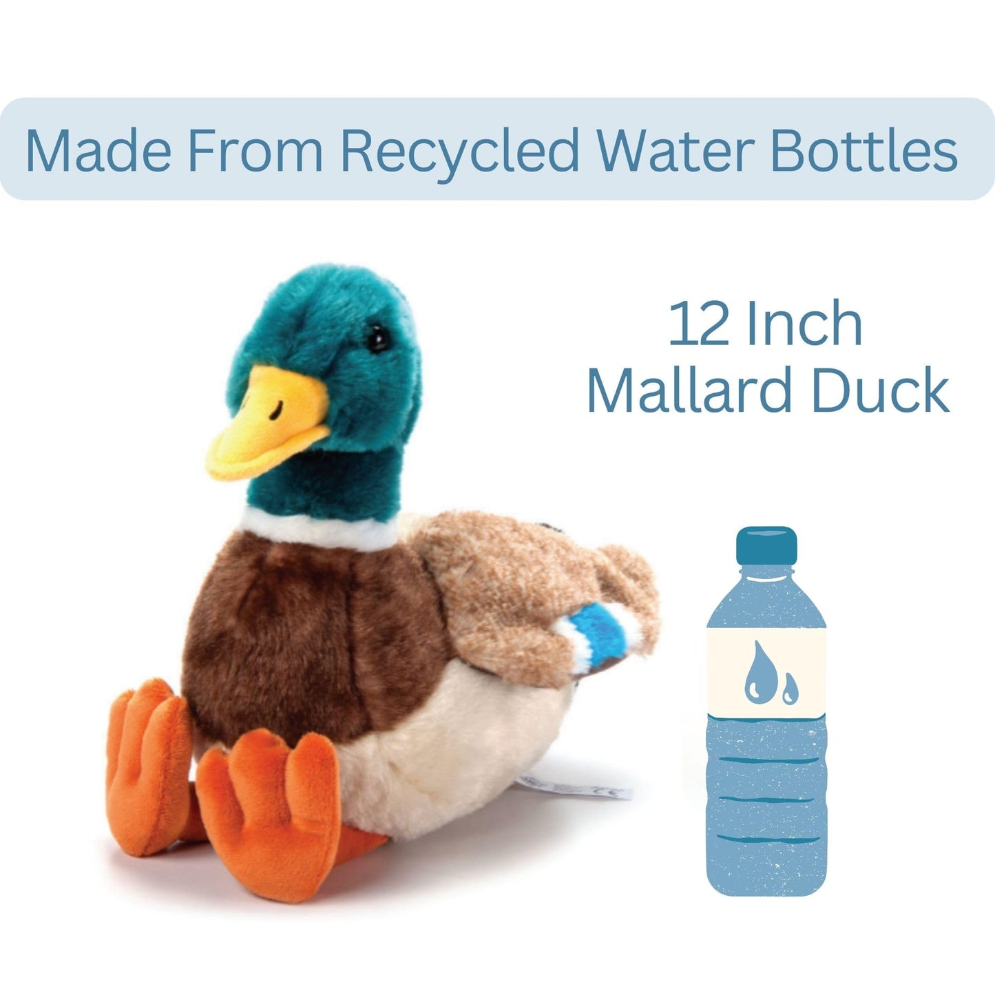 The Petting Zoo Duck Stuffed Animal Plushie, Gifts for Kids, Wild Onez Wildlife Animals, Duck Plush Toy, 12 inches