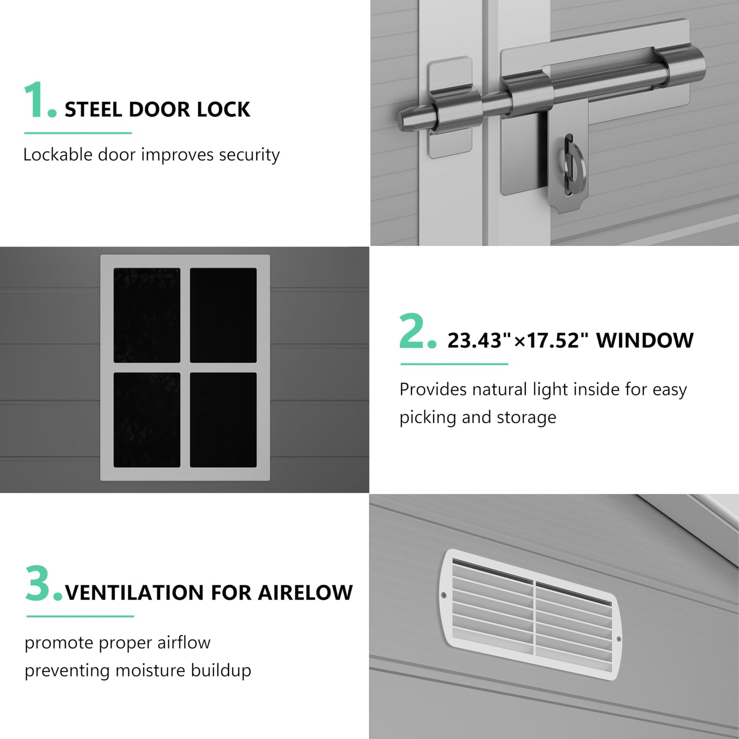 6 x 4.5 ft Outdoor Storage Shed, Garden Shed with Lockable Door & Sloped Roof Sheds Outdoor Storage, Waterproof Storage Shed with Floor Suitable for Patios,Gardens, Backyards and Construction Sites