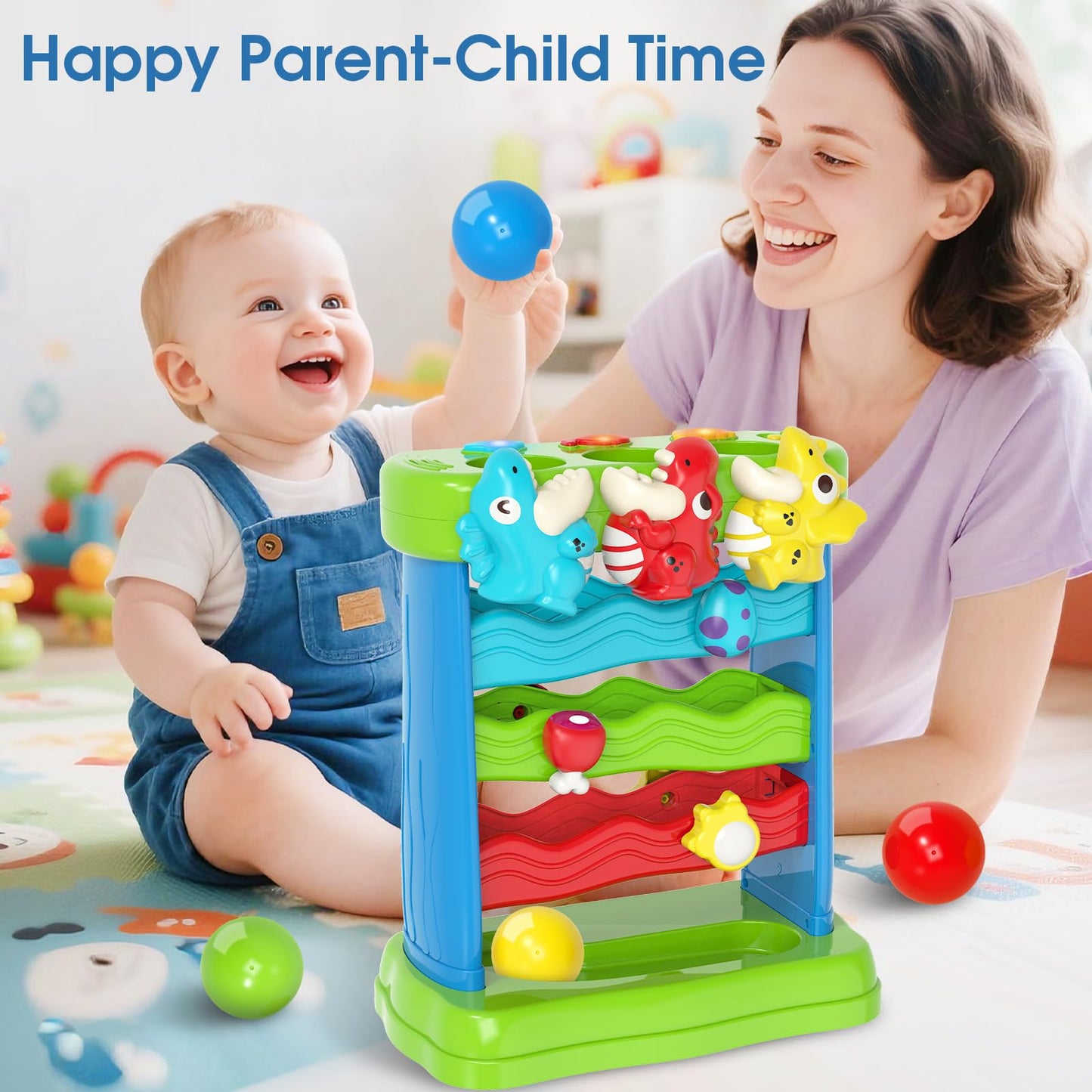 LACCHOUFEE Feeding The Dinosaur, Interactive Toddlers Toy, 1+ Year Old Baby Boys & Girls Gift, Musical Toys for Infant One Year Birthday Present, Babies Ages 6-12-18-24 Months Education Learning Toys