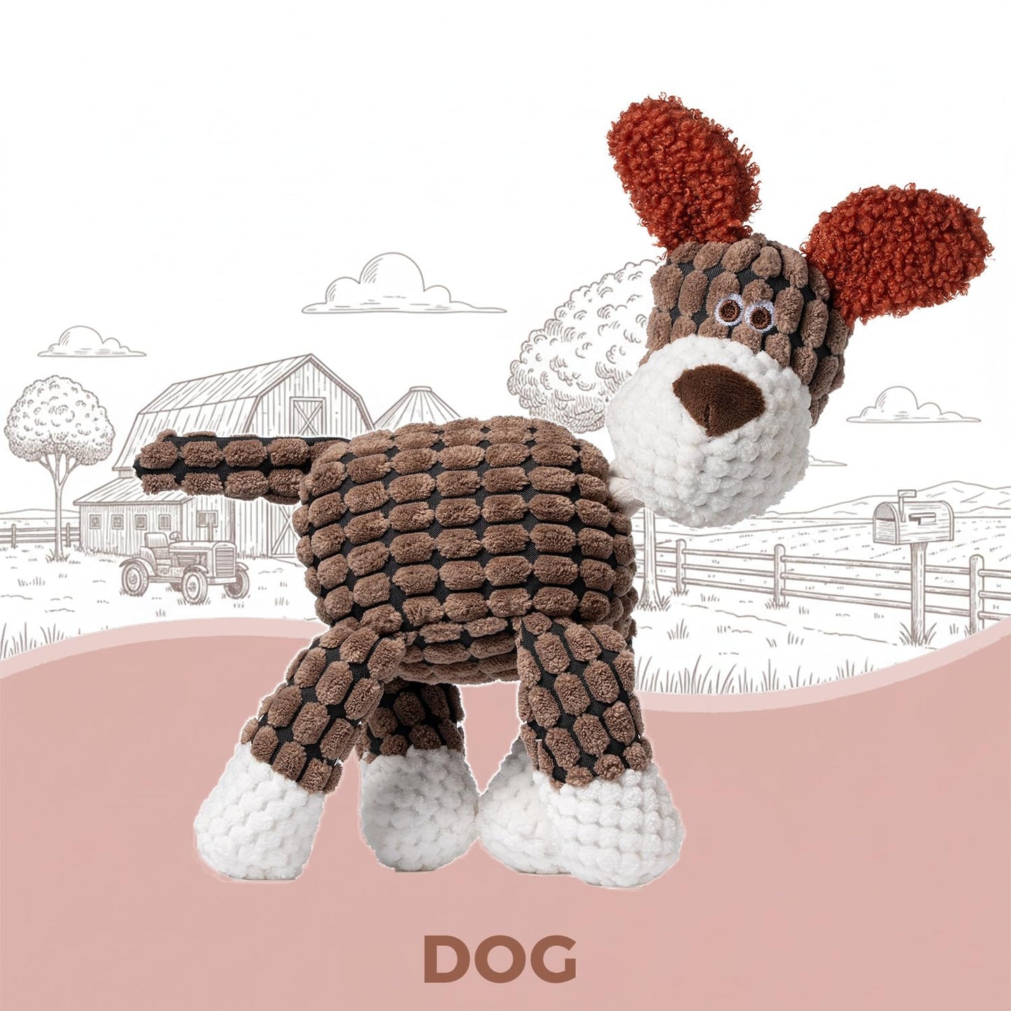 Zagrine 3-Pack Squeaky Dog Toys,Durable Stuffed Animal Plush Dog Toys with Squeak Sounds to Keep Dogs Busy,Tough Cute Puppy Toys for Small,Medium,and Large Dogs