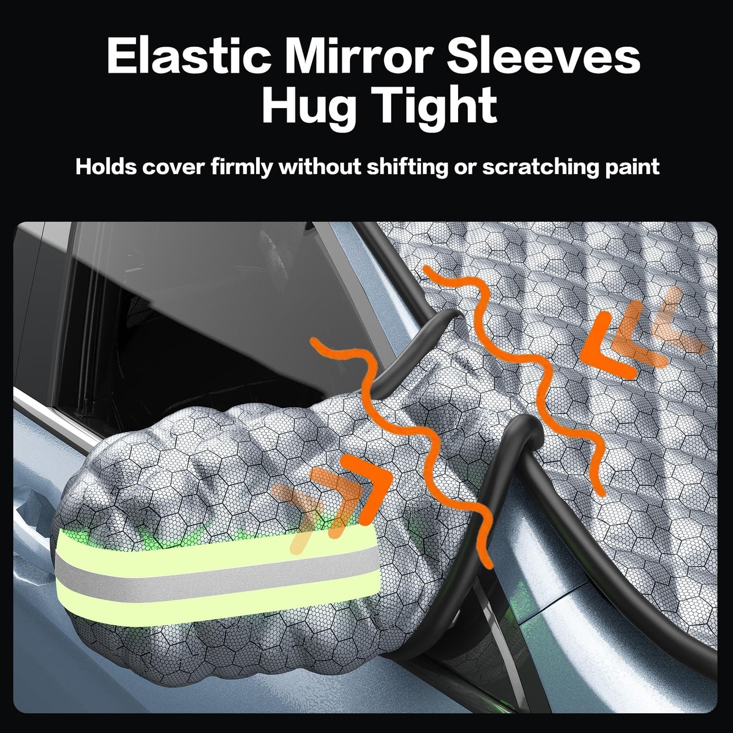 AUTOWOEL Windshield Snow Cover for Winter - Custom Fit Graphene Car Windshield Cover Outside for Ice, Snow & Hail Protection | Frost Guard with Storage Bag for SUV and Sedan (Small)