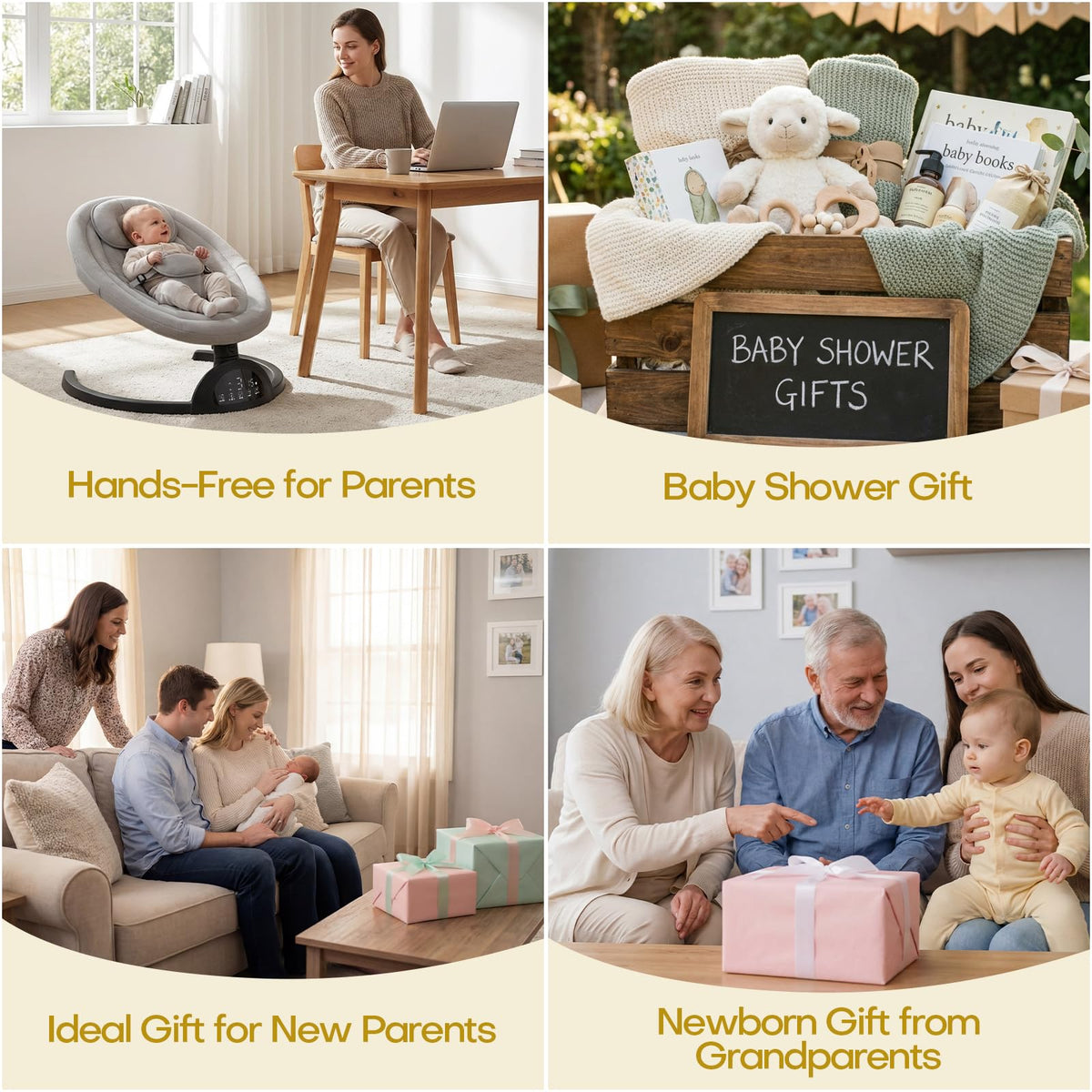 Baby Swings for Infants, Portable Baby Swing for Indoor and Outdoor, Bluetooth Baby Swing with Music Speaker, 5 Point Harness Belt, 5 Speeds and Timing