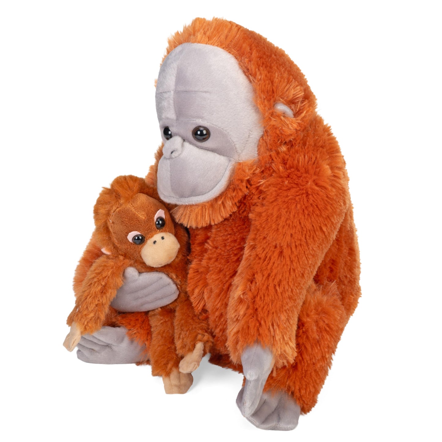 Wild Republic Mom & Baby Orangutan Plush, Stuffed Animal, Plush Toy, Gifts for Kids, Zoo Animals, 12"