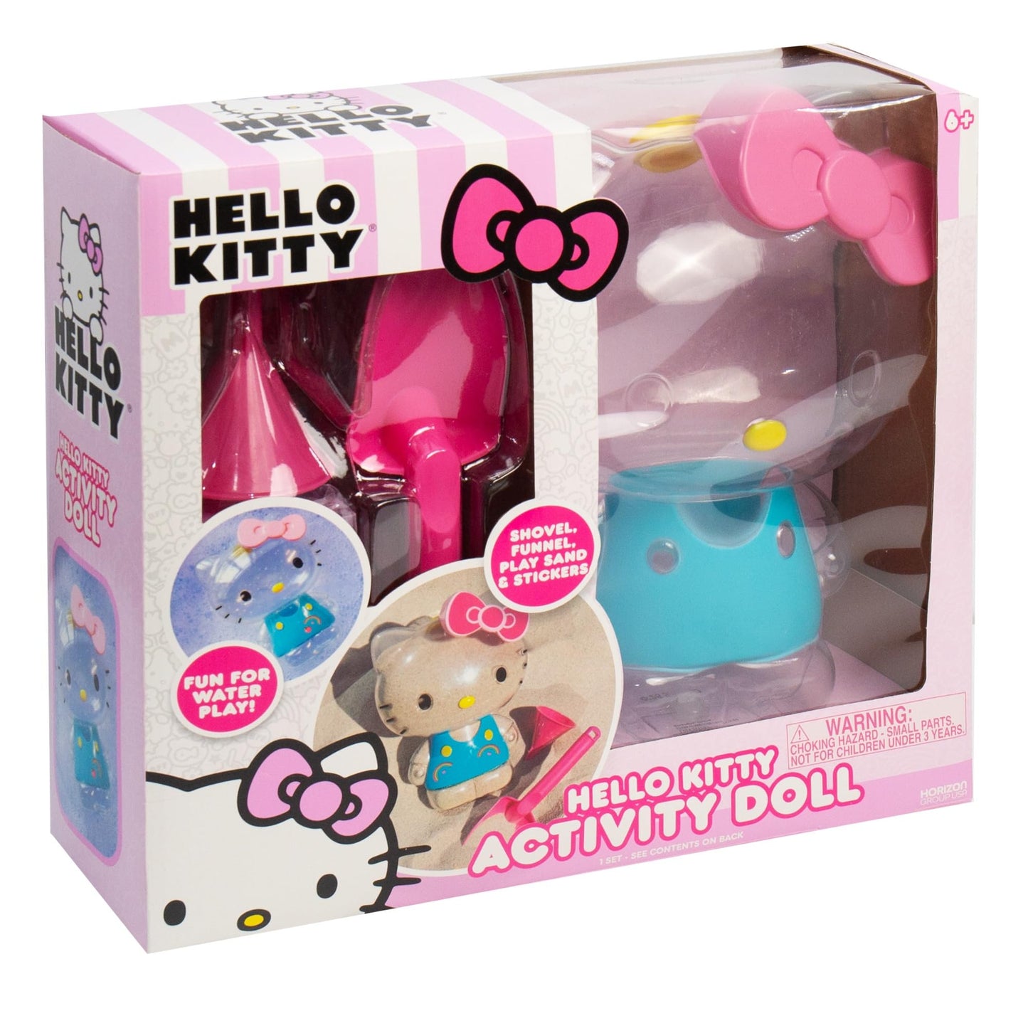 Hello Kitty Activity Doll, Reusable Hello Kitty Toys, Fill with Sand Art or Water, Includes Waterproof Doll, Shovel and Funnel, Sensory Toys for Kids, Great Toddler Activities, Toddler Travel Toys