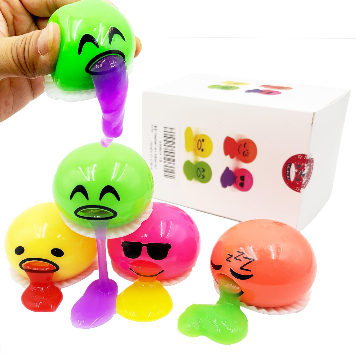 Vomiting Egg Slime Toy - Funny Prank Squeeze Stress Ball Puking Yolk, Novelty Fidget Relief Toy Gag Gift for Kids Adults, Christmas Stocking Stuffers & Birthday Parties