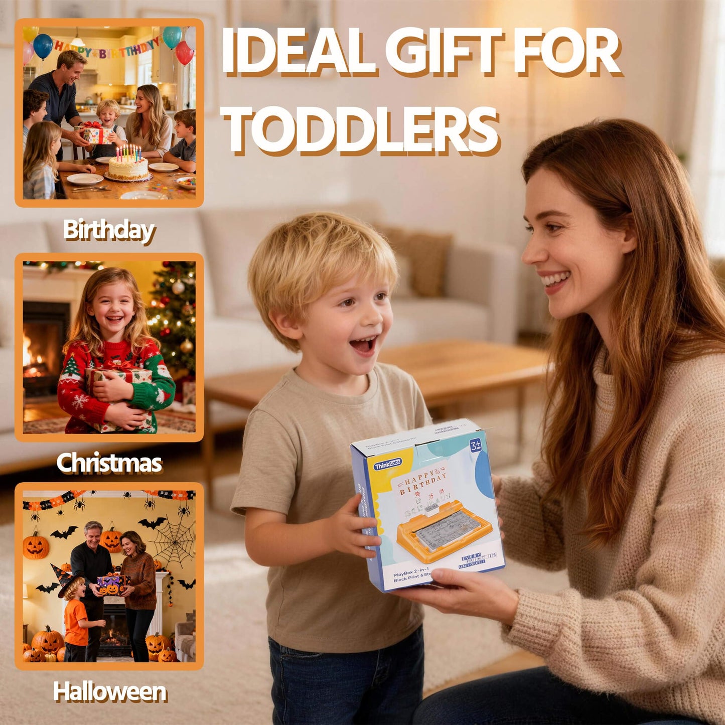 Montessori Toys Educational Alphabet Stamps Set for Kids - 3 Washable Ink Pads & 80Pcs Stamper | Fine Motor Learning: Letter, Number & Animals | Toddler Arts and Crafts, Preschool Classroom Must Have