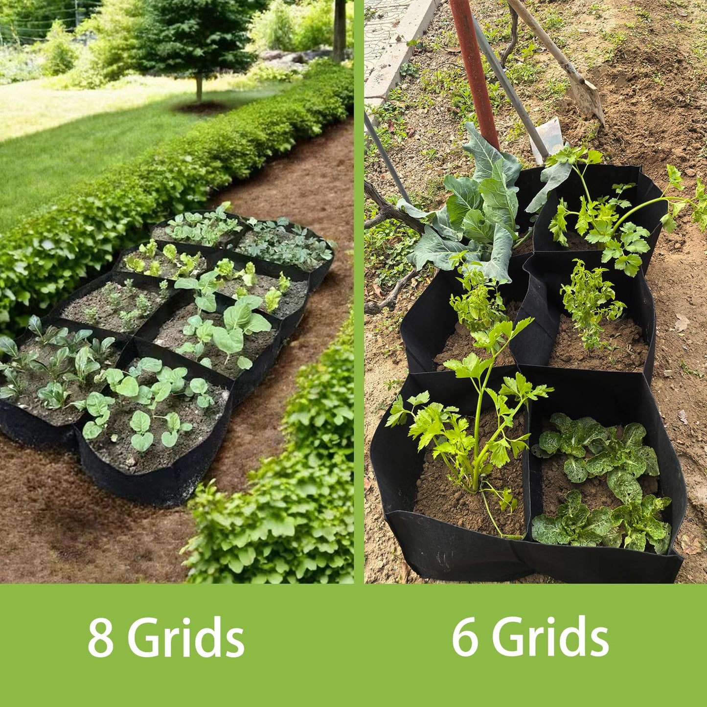 Linksandt Fabric Grow Bags, Raised Garden Bed for Vegetable Herbs Flowers, 128 Gallon Fabric Plant Pots Indoor Outdoor, 6x3x1ft