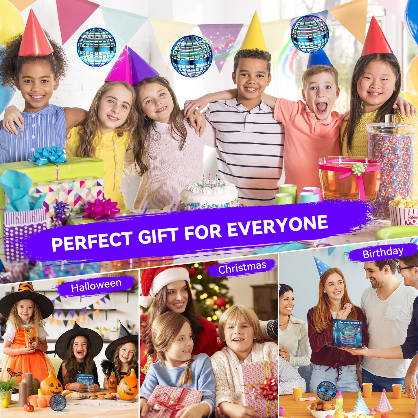 2025 AI Flying Orb Ball Toys, Galaxy Cosmic Globe Boomerang Hover Ball, Hand Drone Orbit, Galactic Fidget Spinning, Birthday Cool Stuff for 6 7 8 9 10+ Year Old Boys Girls Teens Outdoor