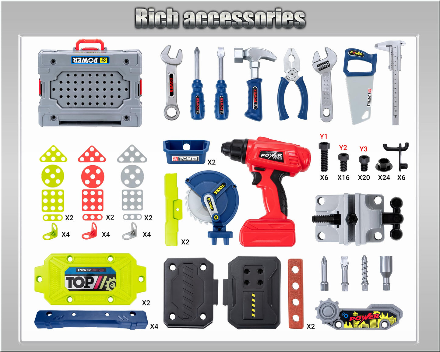 Kids Tool Kit,Kids Tool Bench STEM Engineering Playbench,32-inch Folding Workbench Set with 35+ Accessories, Electric Drill Toy & Tool Storage, Creative Construction Playset for Boys Girls Ages 3-5