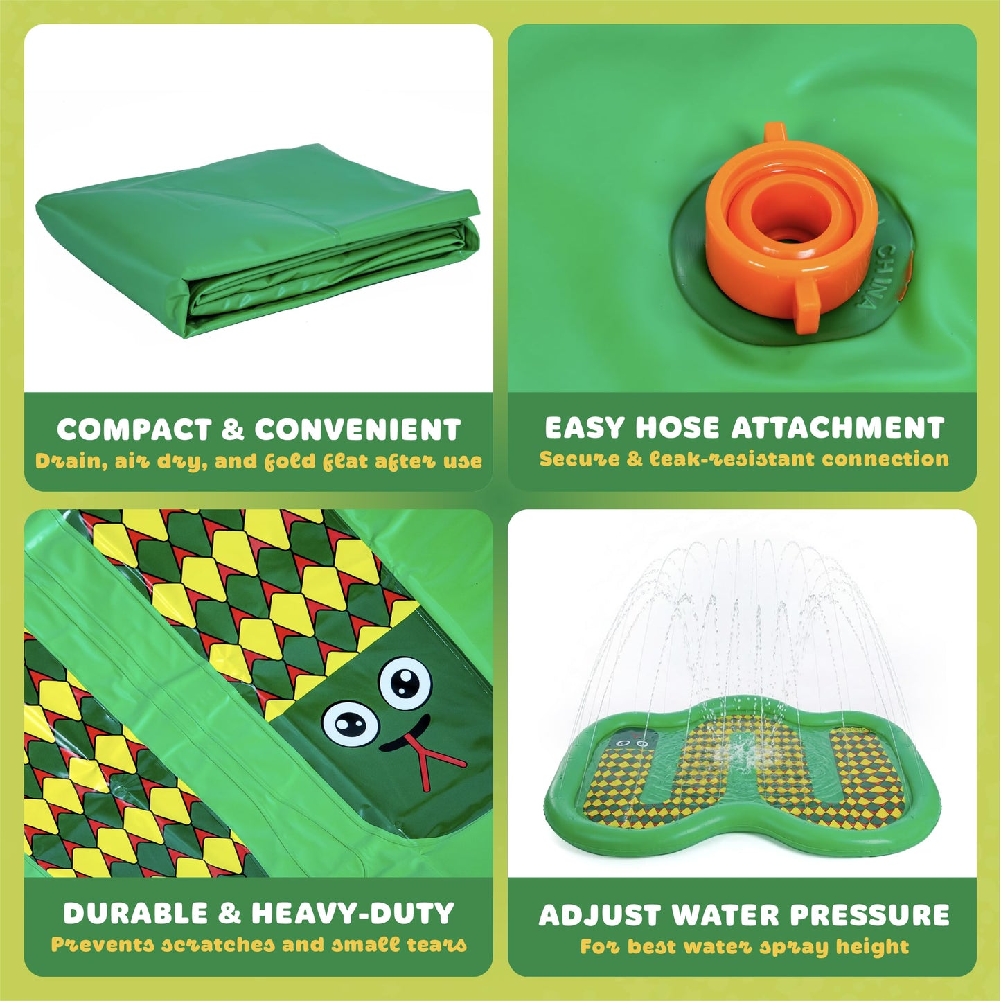 Playland Non-Slip Splash Pad Water Toy for Kids – Fun & Entertaining Toddler Outdoor Toys, Durable Easy-Setup Water Mat, Multi-Purpose Dog Splash Pad & Outdoor Toys for Toddlers 1-3