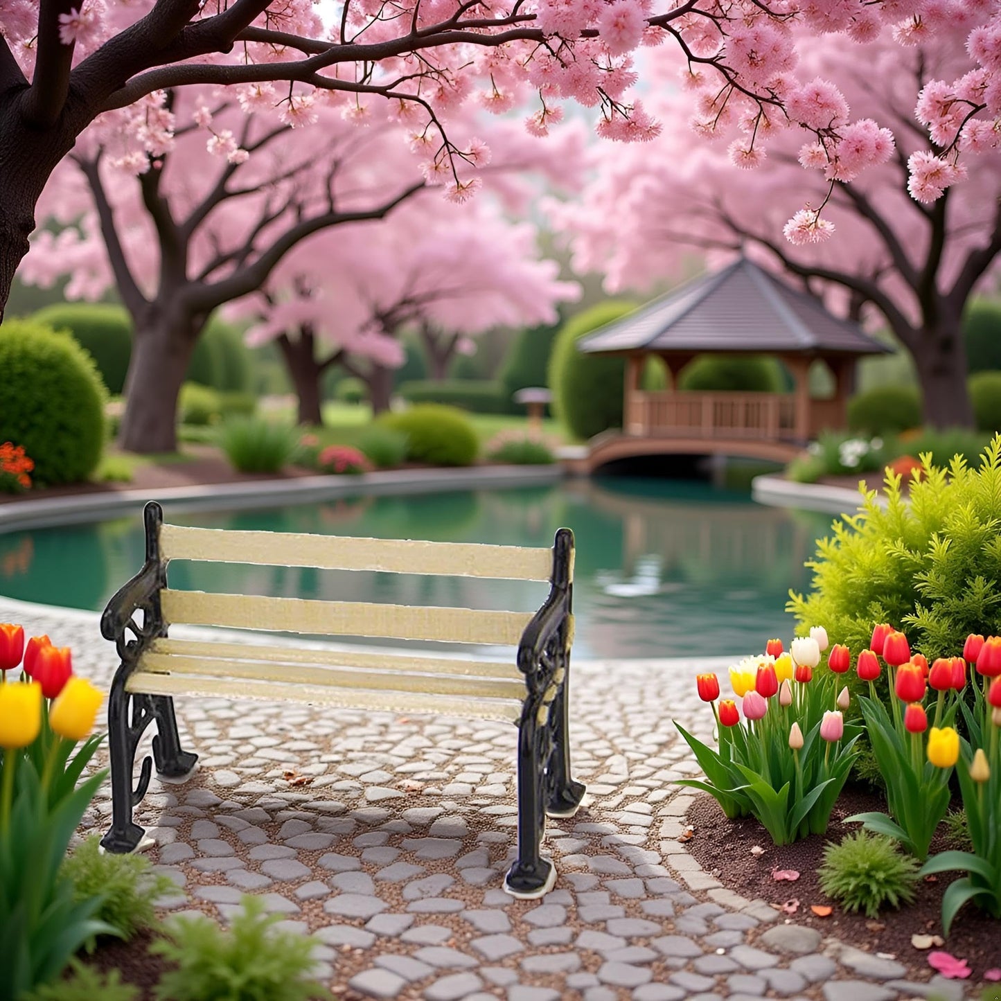 1/24 Miniature Park Bench Dollhouse Decoration Accessories, DIY Doll House Kit