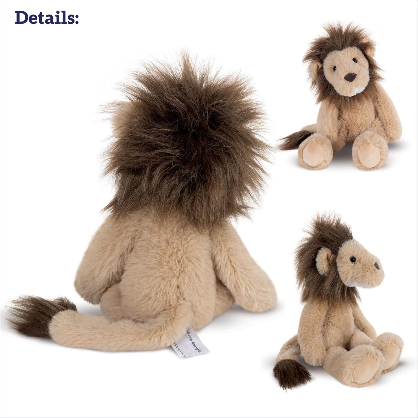 Vermont Teddy Bear Plush Cute Stuffed Animal โ Soft Small Lion Plush Teddy Bear Toy for Kids, Girls, Boys & Baby Gifts โ Designed in USA, Eco-Friendly Stitch Stuffed Animal with Bear Hospital Care