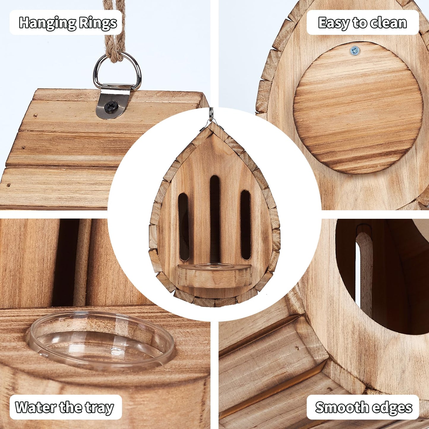 Butterfly House Butterfly Habitat Garden - Wooden Butterfies Houses with Feeder Hanging Garden Decoration Natural Nesting Box for Butterflies Bugs Moths & Lacewings