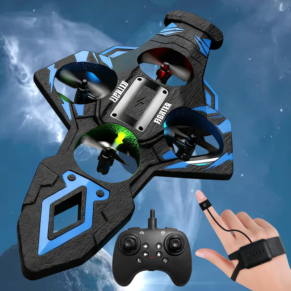 Virellia Flying Sword RC Airplane, Flying Dagger Remote Control Airplane Drone for Kids Adults 8-16, Gesture Control Planes with 360° Flip Fighter Jet Toy, Stunt Roll, Gifts for Kids Boys Girls