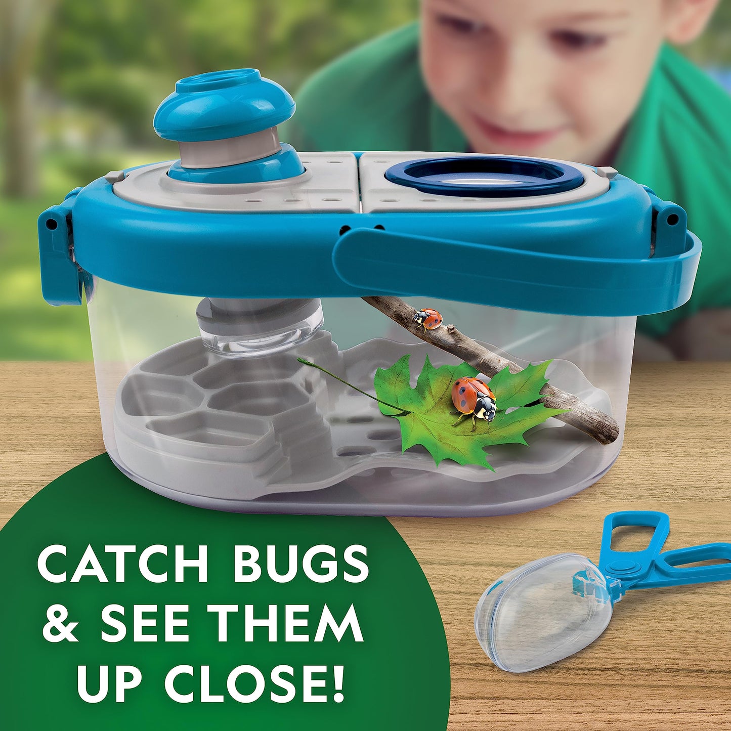 National Geographic Bug Catcher Kit for Kids - Kids Bug Habitat with Magnified Viewer, Bug Box, & Tweezers, Insect Habitat, Outdoor Toys, Bug Catching Kit, Bug Box, Easter Basket Gifts for Kids