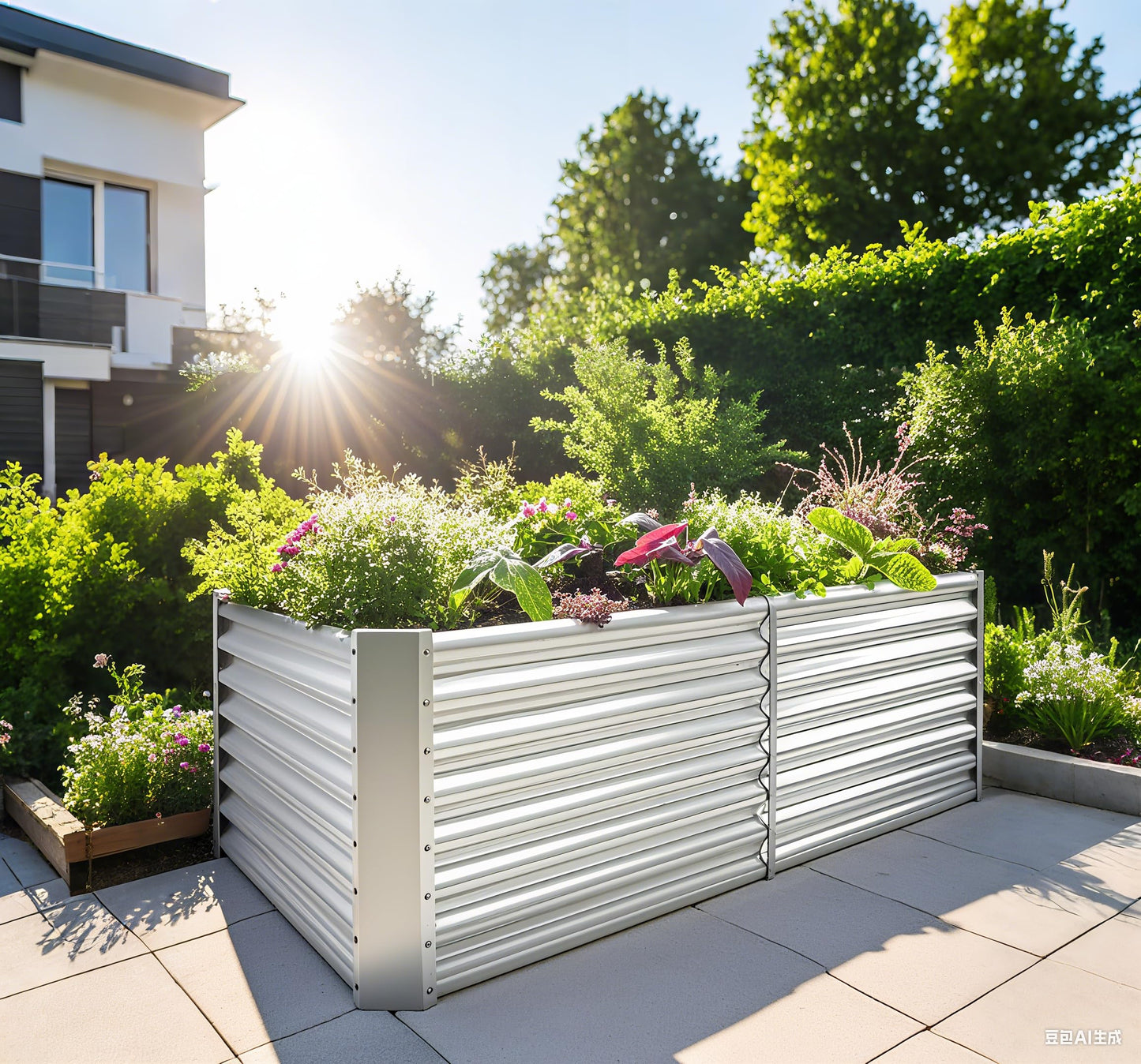 YILIFEIDA 6x3x1ft Rectangle Galvanized Raised Garden Beds kit,Large-Capacity Metal Planter Garden Box Outdoor,Metal Garden Bed for Vegetables,Flower,Fruits,Steel Raised Beds for Backyard Gardening