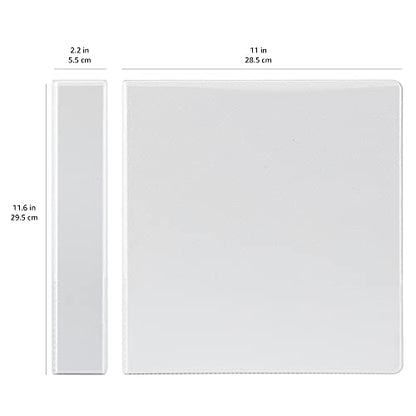 Amazon Basics 3 Ring Binders, 1.5 Inch D-Ring Organizer for School, Home Office, White, 4 Pack