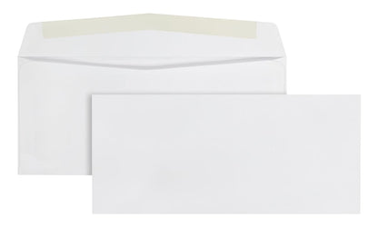 Quality Park #10 Envelopes, Letter Size White Mailing Envelopes, 4-1/8x9-1/2 Inch, No Window Business Envelopes, Gummed Closure, 500/Box (QUA90020)