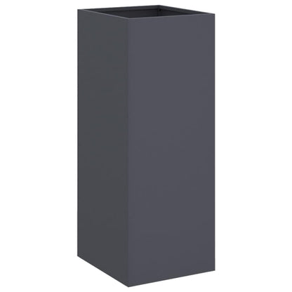 FMPGJLYH Modern Tall Metal Planter Box, 29.5 Inch Rectangular Garden Flower Pot for Patio, Balcony and Indoor Home Decor, Durable Cold-Rolled Steel, Anthracite
