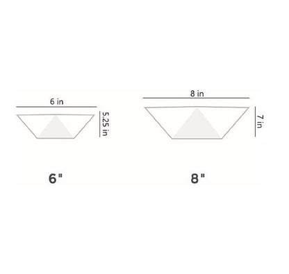 The HC Companies 6 Inch Deco Faceted Plastic Succulent Bowl - Unique Decorative Indoor Planter with Drainage Hole, Faux Concrete (Pack of 2)