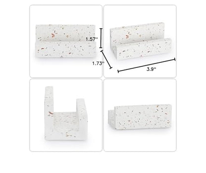 Hipiwe Business Card Holder for Desk Terrazzo Business Card Display Stand Desktop Cards Display Stand for Women Men Concrete Business Card Stand Organizer for Office