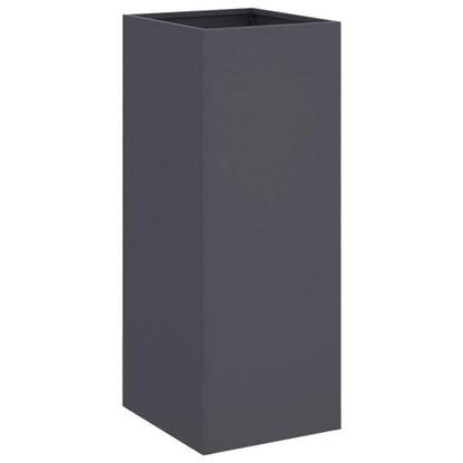FMPGJLYH Modern Tall Metal Planter Box, 29.5 Inch Rectangular Garden Flower Pot for Patio, Balcony and Indoor Home Decor, Durable Cold-Rolled Steel, Anthracite