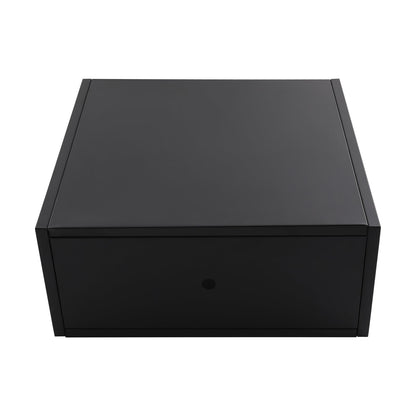 Fichiouy Large Metal Planter Box Outdoor,28" Tall Black Rectangular Planter with Drainage,Modern Steel Planters Pot for Outdoor Plants (Black)