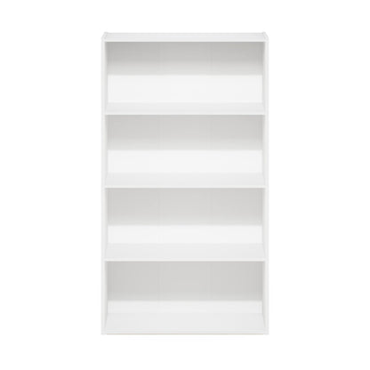 Furinno PASIR Book Shelf, 4-Tier Bookshelf, Bookcase with Open Shelf, 9.4 x 23.6 x 41.7, for Living Room, Bedroom, Home Office, Plain White