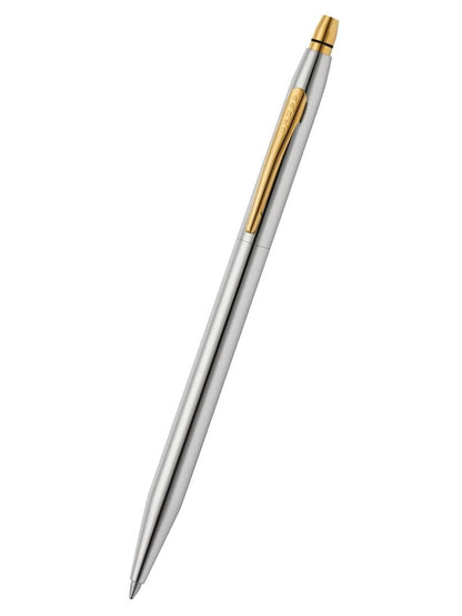 Cross Click Medalist Chrome with Gold-tone Appointments Ballpoint Pen - High-End Writing Tool for Versatile Use - Smooth Writing & Journaling - Elegant Accessory - Long-Lasting - Black Ink