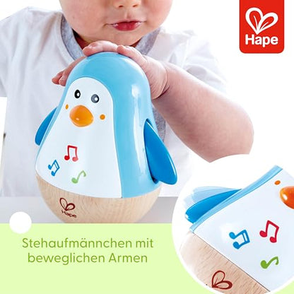 Hape Penguin Wobbler| Colorful Wobbling Penguin, Roly Poly Toy for Kids 6 Months+