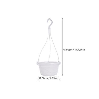 DOITOOL 10 Pack Hanging Plastic Pots for Plants with Hook, Garden Flower Plant Pot Container Baskets Hanging Nursery Planter Holder for Indoor Outdoor Garden Decor (White,6.7 Inch)