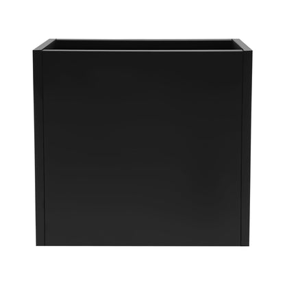 HinLIaDa Metal Planter Boxes, Tall Outdoor/Indoor Planter Box, Rectangular Large Flowerpot with Drainage Holes, Heavy Duty Steel Flower Pot for Commercial Residential, Patio, Deck, Garden, Black