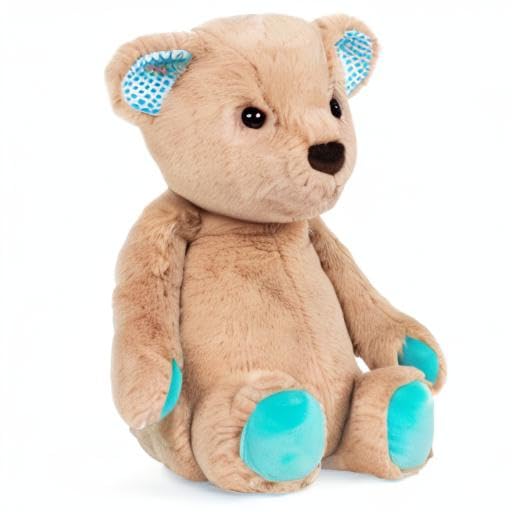 B. toys – 12-Inch Plush Teddy Bear – Soft & Cuddly Stuffed Animal Toy – Huggable & Washable – for Newborns, Toddlers, Kids – Happy Hues – Cara – Mellow Bear – 0+ Months