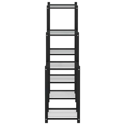 FMPGJLYH 5-Tier Metal Flower Stand, Indoor Outdoor Plant Shelf for Corner, Black Iron Display Rack for Living Room Balcony, Modern Multi-Tiered Succulent Organizer