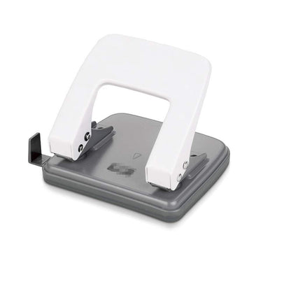 2 Hole Puncher,Round Hole Puncher Stationery 4x4 1/2",The Hole Spacing is 3.15",Squeeze 20 Sheets Capacity, Skid-Resistant Base,Manual Punching for Paper Chipboard,Thin Metal,Craft Paper-White