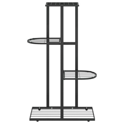 Qnhdfrt 4 Tier Black Metal Plant Stand Indoor Outdoor for Plants Flowers Decor Rectangular Powder Coated Steel Space Saving Shelf, for Living Room Balcony Garden Patio