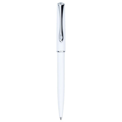 Traveller Ballpoint Pen Medium Stainless Steel/Chrome White 2-Piece Set